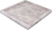 Marmer - dienblad - grijs marmer - 30x30cm - rond marmer dienblad - vierkant marmer dienblad - decoratie schaal - tapasplank - serveerplank