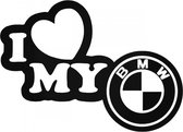 Bmw I Love My (wit) (20x20cm)