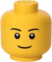 LEGO Hoofd Boy Opbergbox Groot - Geel - Boy - 8.5 L - 24x24x27,1 CM - Kunststof