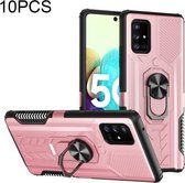 Voor Samsung Galaxy A71 5G 10 PCS Shield Armor PC + TPU Beschermhoes met 360 Graden Rotatie Ring Houder (Rose Goud)