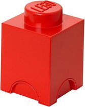 LEGO Opbergbox Brick 1 - Rood - 1.2 L - 12,5x12,5x18 cm - Kunststof