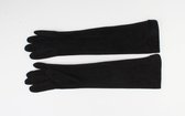 Indini - Lange Elegante Handschoen Zwart Suedelook