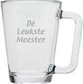 Gegraveerde theeglas 26cl De Leukste Meester