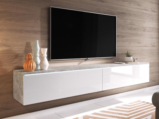 Mobistoxx Tv-meubel Dubai, TV kast Beton / wit, tv meubel 180cm