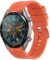 Horlogebandje Geschikt voor Huawei GT 46MM  - Oranje - Siliconen - Horlogebandje - Polsbandje - Bandjes.nu - Polsband