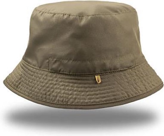 Groene Bucket Hat, Omkeerbaar, Groen, Met Verborgen Zakje