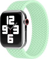 Bee's Geschikt voor Apple Watch Bandje - 42/44 mm - Gevlochten Watch Bandje - S - Mintgroen