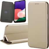 Hoesje geschikt voor Samsung Galaxy A22 5G - Bookcase Goud - Wallet Hoesje