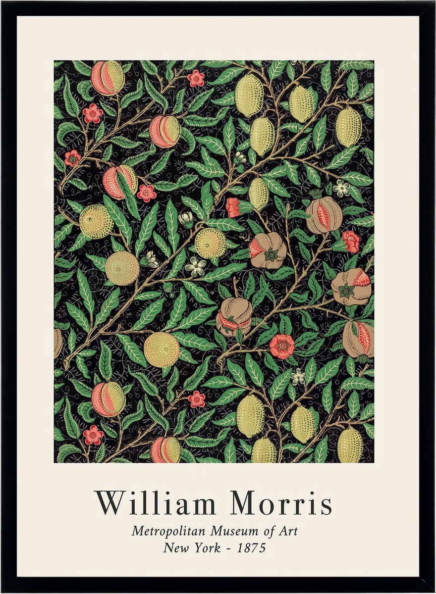 Fotowand William Morris - Botanisch - Posters Set van 2 - Bloemen en Planten - Kunst - 70x50 cm - Fruit Patroon — cadeau in Wonen & Interieur - foto 6