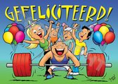 Ansichtkaart 2000 stuks GEFELICITEERD! Gewichtheffer - Fitness