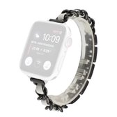 Kleine taille roestvrijstalen band horlogeband voor Apple Watch-serie 6 & SE & 5 & 4 40 mm / 3 & 2 & 1 38 mm (zwart wit)