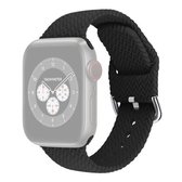 Gevlochten siliconen vervangende horlogebanden met gesp voor Apple Watch Series 6 & SE & 5 & 4 40 mm / 3 & 2 & 1 38 mm (zwart)