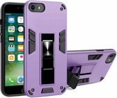 2-in-1 pc + TPU schokbestendige beschermhoes met onzichtbare houder voor iPhone SE 2020/8/7 (paars)