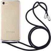 Schokbestendige ultradunne TPU + acryl beschermhoes met lanyard voor iPhone SE 2020/8/7 (donkerblauw)