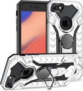 Voor iPhone SE 2020/8/7 Armor Knight Series 2 in 1 PC + TPU beschermhoes met ringhouder (zilver)