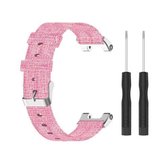 Voor Amazfit T-Rex Pro / Amazfit T-Rex Nylon canvas vervangende band horlogeband met demontagehulpmiddelen, één maat (roze)