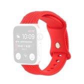 Geweven patroon figuur 8 gesp siliconen band horlogeband voor Apple Watch Series 6 & SE & 5 & 4 40 mm/3 & 2 & 1 38 mm (rood)