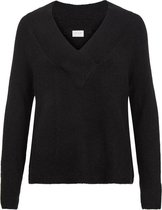 Vila Trui Vimadelia V-neck L/s Knit Top - Noo 14063199 Black Dames Maat - M