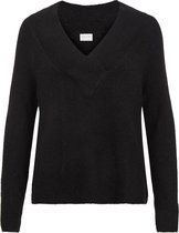 Vila Trui Vimadelia V-neck L/s Knit Top - Noo 14063199 Black Dames Maat - S