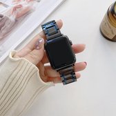 Vijf kralen keramische stalen vervangende horlogebanden voor Apple Watch Series 6 & SE & 5 & 4 44 mm / 3 & 2 & 1 42 mm (zwart + blauw)