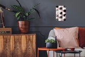 Poster Marmer - Zwart - Roze - 20x30 cm