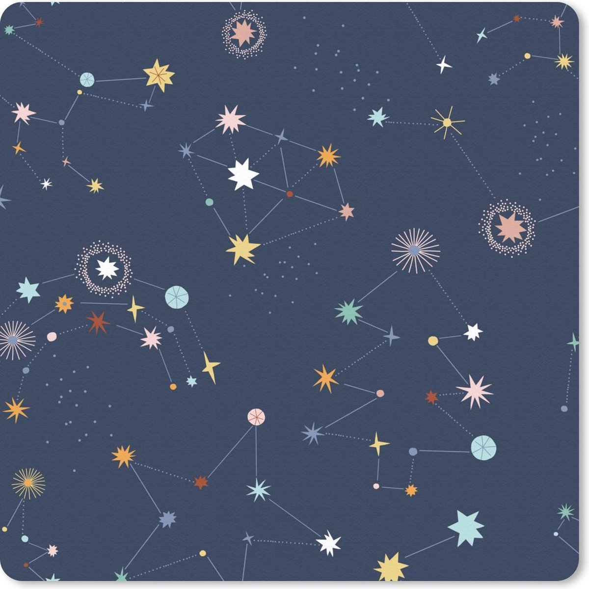 Muismat 30x30 cm - Mousepad Sterren - Ruimte - Kind - Muismatten