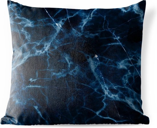 Coussin d'extérieur - Marbre - Vagues - Motif - Zwart - 45x45 cm - Résistant aux intempéries