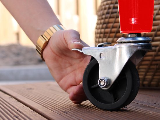 AXI Retro Cooler Rood - Koeler met wielen - 76L inhoud - Koelbox met aftapkraan