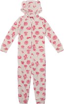 Claesen's Meisjes Velvet Onesie- Roze Eekhoorn Print- Maat 116-122