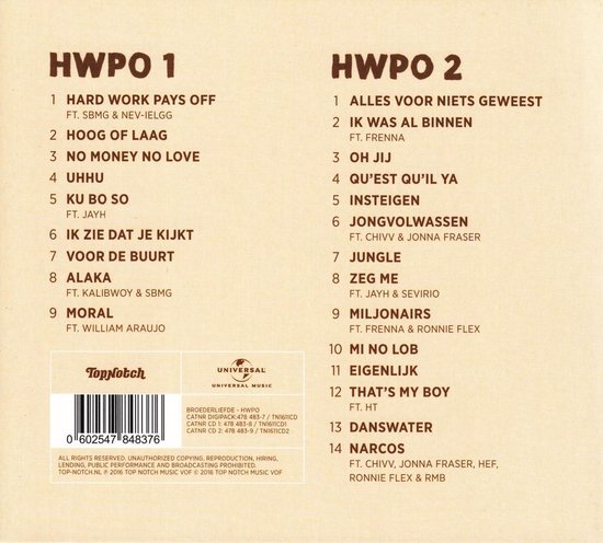 Broederliefde - HWPO (Hard Work Pays Off 2) (2 CD)