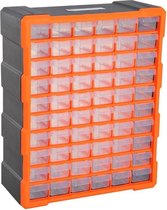 Durhand Sorteerbox 60 vakken magazijn voor kleine onderdelen onderdelendoos bewaardoos oranje