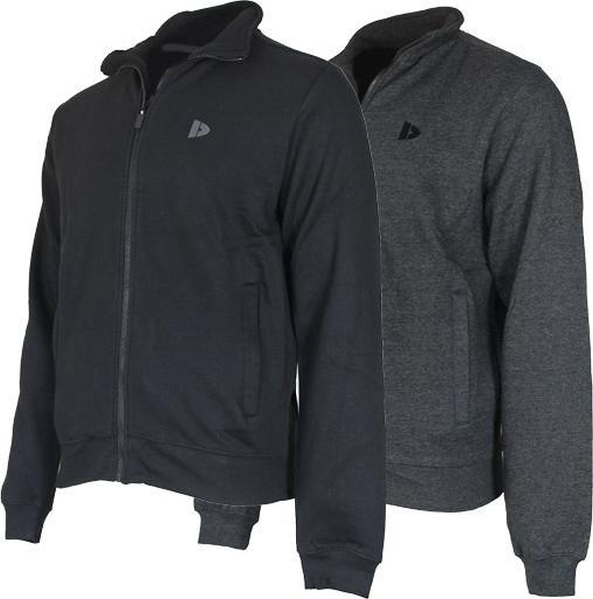 2 Pack Donnay sweater zonder capuchon - Sporttrui - Heren - Maat 3XL - Charcoal/Black
