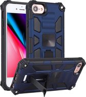 Voor iPhone SE 2020/8/7 schokbestendig TPU + PC magnetische beschermhoes met houder (blauw)