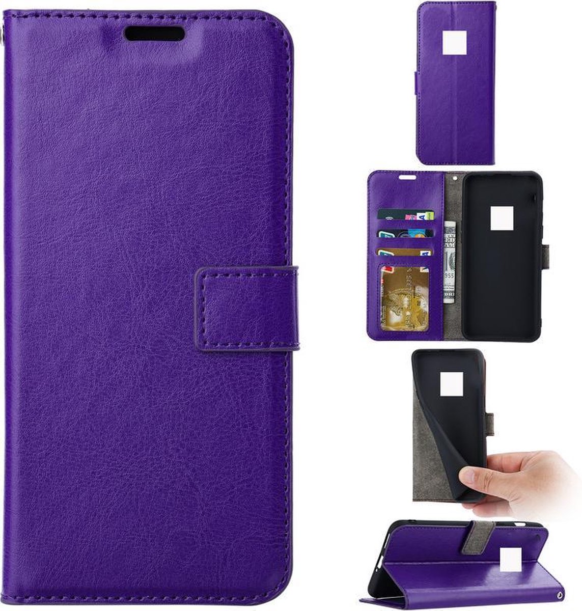 Portemonnee Book Case Hoesje Geschikt voor: Nokia XR20 - Paars