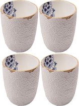Koffiemokken set van 4 - 9 cm - Delfts blauw bloesem - koffiekop - koffiebekers - cadeau voor vrouw
