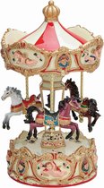 Muziekdoos carrousel poly 12x 25cm rood