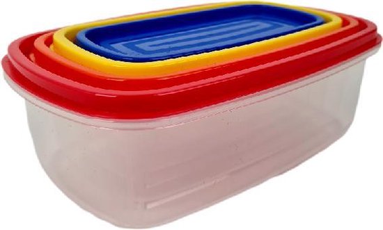 Boîte de produits frais - Boîtes de rangement - Conteneur de produits frais - Multicolore - Set de 4