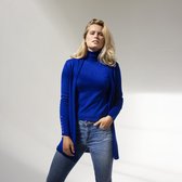 MOOI!  Company - Dames coltrui Renate  - Aansluitend Model -  Viscose Fijn gebreid - Kleur Classic Blue - XL