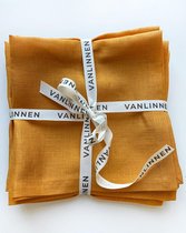VANLINNEN - Linen Saffran napkins - natural 100% linen - 45cm x 45cm - 2pcs - Saffraan servetten