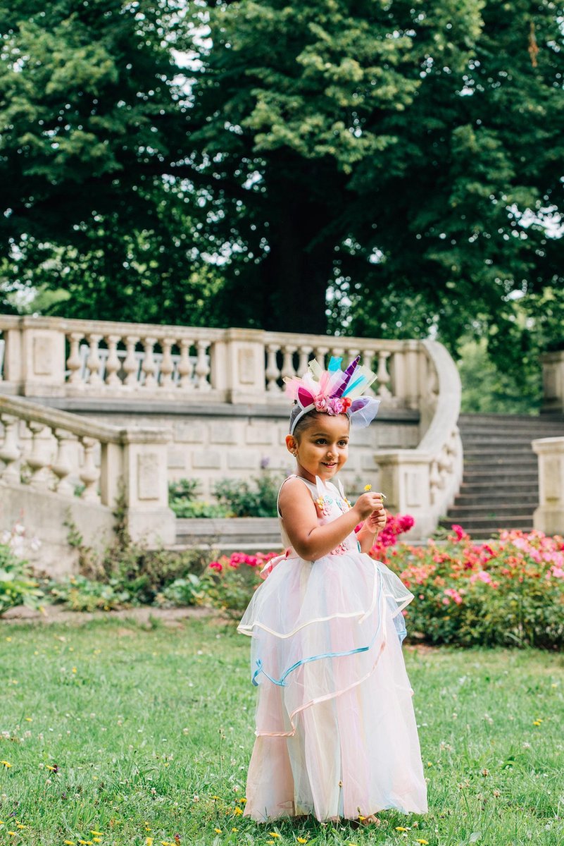 Unicorn Jurk | Eenhoorn Jurk | Prinsessenjurk Meisje | Verkleedkleren Meisje |maat 98/104 | Prinsessen Verkleedkleding | Carnavalskleding Kinderen |+ Haarband | Roze — afbeelding 4