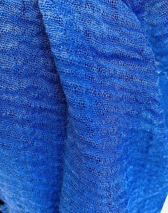 Ronde basic sjaal in effen kleur voor dames in Blauw