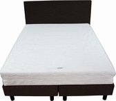 Bedworld Boxspring 200x200 - Stevig - Lederlook - Zwart bruin (MD925)