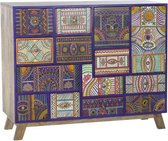 Ladenkast DKD Home Decor Folk Multicolour Mangohout (110 x 35 x 88 cm)