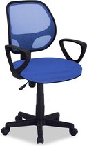 Bureaustoel met wieltjes stof PVC blauw