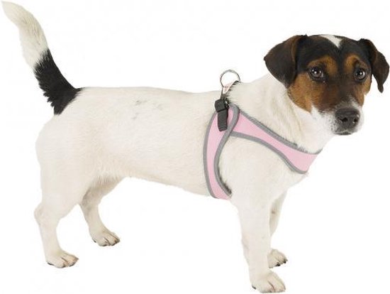 hondentuigje Aglia 3 nylon 42 / 50 cm grijs/roze