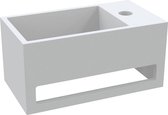 Diamond Line - Fontein Toilet - 36x16cm - Rechts - Mat Wit - Solid Surface