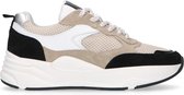 Sacha - Dames - Beige sneakers met zwarte details - Maat 41