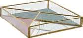 Doos-Juwelenkistje DKD Home Decor Metaal Kristal Modern (20 x 20 x 3.5 cm)