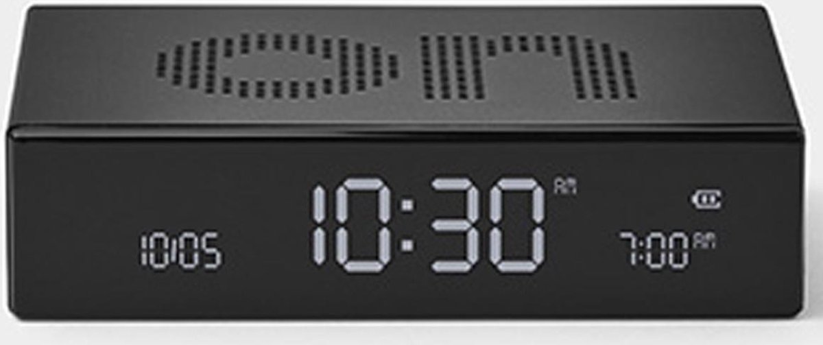 Lexon Premium Flip Wekker - Digitaal - Oplaadbaar - Zwart