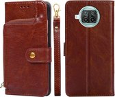 Ritstas PU + TPU Horizontale Flip Leren Case met Houder & Kaartsleuf & Portemonnee & Lanyard Voor Xiaomi Mi 10T Lite / Redmi Note 9 Pro 5G CN-versie (Bruin)